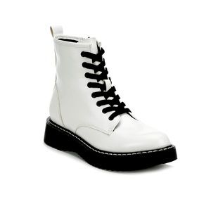 White combat boots